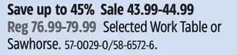 Canadian Tire Mastercraft Selected Work Table or Sawhorse offer