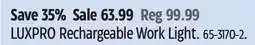 Canadian Tire LUXPRO Rechargeable Work Light offer