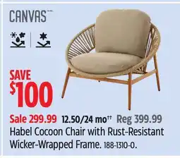 Canadian Tire Canvas Habel Cocoon Chair with Rust-Resistant Wicker-Wrapped Frame offer