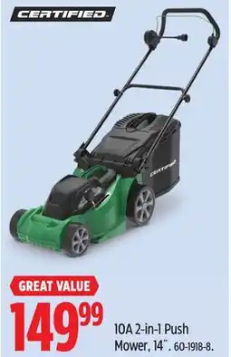 Canadian Tire Certified 10A 2-in-1 Push Mower, 14˝ offer