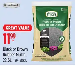 Canadian Tire Groundsmart Black or Brown Rubber Mulch, 22.6L offer