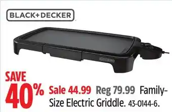 Canadian Tire Black + Decker Family- Size Electric Griddle offer