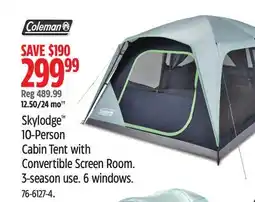 Canadian Tire Coleman Skylodge 10-Person Cabin Tent with Convertible Screen Room offer