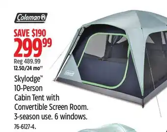 Canadian Tire Coleman Skylodge 10-Person Cabin Tent with Convertible Screen Room offer
