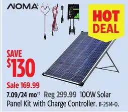 Canadian Tire Noma 100W Solar Panel Kit with Charge Controller offer