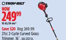 Canadian Tire Troy-Bilt 27cc 2-Cycle Curved Grass Trimmer, 16˝ offer