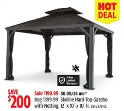 Canadian Tire canvas Skyline Hard-Top Gazebo with Netting offer