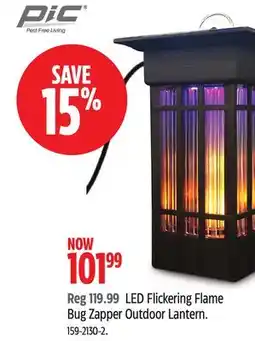 Canadian Tire Pic LED Flickering Flame Bug Zapper Outdoor Lantern offer