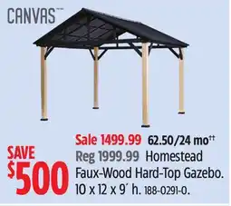 Canadian Tire Canvas Homestead Faux-Wood Hard-Top Gazebo offer