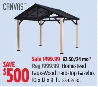 Canadian Tire Canvas Homestead Faux-Wood Hard-Top Gazebo offer