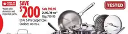 Canadian Tire 12-Pc 5-Ply Copper Core Cookset offer