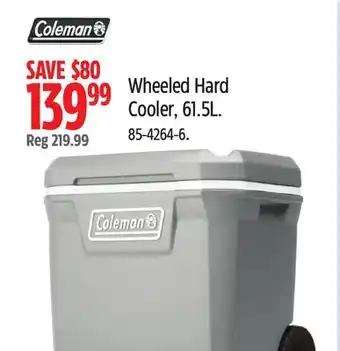Canadian Tire Coleman Wheeled Hard Cooler, 61.5L offer