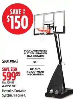 Canadian Tire Spalding Hercules Portable System offer