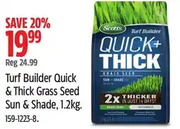 Canadian Tire Scotts Turf Builder Quick & Thick Grass Seed Sun & Shade offer