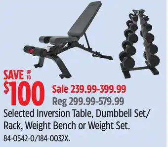 Canadian Tire Cap Barbell Selected Inversion Table, Dumbbell Set/Rack, Weight Bench or Weight Set offer