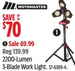Canadian Tire Motomaster 2200-Lumen 3-Blade Work Light offer