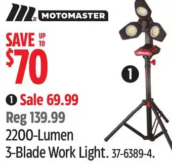 Canadian Tire Motomaster 2200-Lumen 3-Blade Work Light offer