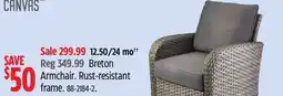 Canadian Tire Canvas Armchair Rust-resistant frame offer