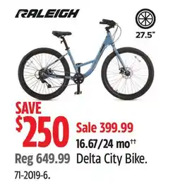 Canadian Tire Raleigh Delta City Bike offer