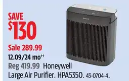 Canadian Tire Honeywell Large Air Purifier offer