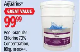 Canadian Tire Aquarius Pool Granular Chlorine 70% Concentration offer
