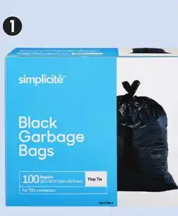 Canadian Tire Simplicite Outdoor Garbage Bags, 74L, 100-Pk. Black or clear offer