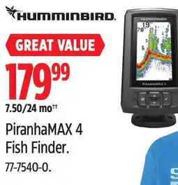 Canadian Tire HUMMINBIRD PiranhaMAX 4 Fish Finder offer