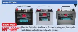 Canadian Tire Motomaster Nautilus Batteries offer