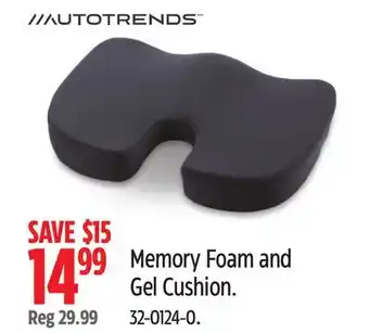 Canadian Tire Autotrends Memory Foam and Gel Cushion offer