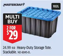 Canadian Tire MASTERCRAFT Heavy-Duty Storage Tote Stackable offer