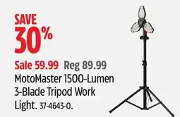 Canadian Tire MotoMaster 1500-Lumen 3-Blade Tripod Work Light offer