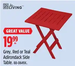 Canadian Tire FOR LIVING Grey, Red or Teal Adirondack Side Table offer
