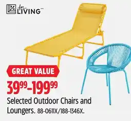 Canadian Tire Living Selected Outdoor Chairs and Loungers offer