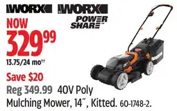 Canadian Tire 40V Poly Mulching Mower, 14˝, Kitted offer
