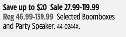 Canadian Tire Proscan Selected Boomboxes and Party Speaker offer