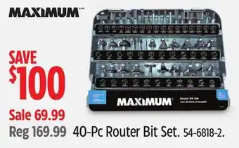 Canadian Tire Maximum 40-Pc Router Bit Set offer
