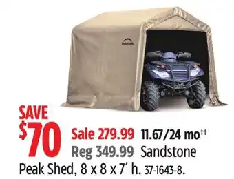 Canadian Tire Shelterlogic Sandstone Peak Shed offer