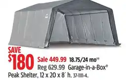 Canadian Tire Garage-in-a-Box Peak Shelter, 12 x 20 x 8´ h offer