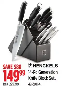 Canadian Tire Henckels 14-Pc Generation Knife Block Set offer