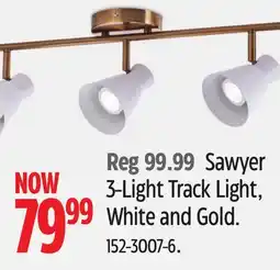 Canadian Tire Canvas Sawyer 3-Light Track Light, White and Gold offer