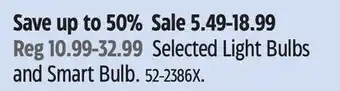 Canadian Tire Noma Selected Light Bulbs and Smart Bulb offer