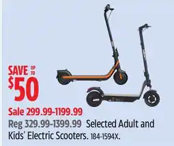 Canadian Tire Selected Adult and Kids' Electric Scooters offer