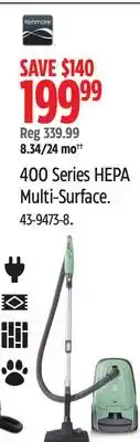 Canadian Tire Kenmore 400 Series HEPA Multi-Surface offer