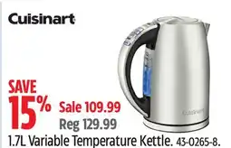 Canadian Tire Cuisinart 1.7L Variable Temperature Kettle offer