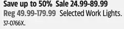 Canadian Tire Selected Work Lights offer