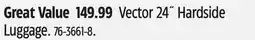 Canadian Tire American-tourister Vector 24˝ Hardside Luggage offer