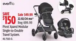 Canadian Tire Evenflo Pivot Xpand Modular Single-to-Double Travel System offer
