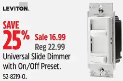 Canadian Tire Leviton Universal Slide Dimmer with On/Off Preset offer