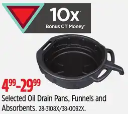 Canadian Tire Selected Oil Drain Pans, Funnels and Absorbents offer