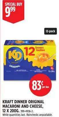 Canadian Tire KRAFT DINNER ORIGINAL MACARONI AND CHEESE offer